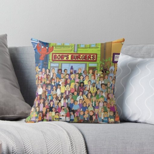Bob's Burgers Character Collage Throw Pillow RB0902 product Offical bob burger Merch