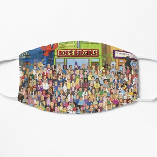 Bob's Burgers Character Collage Flat Mask RB0902 product Offical bob burger Merch