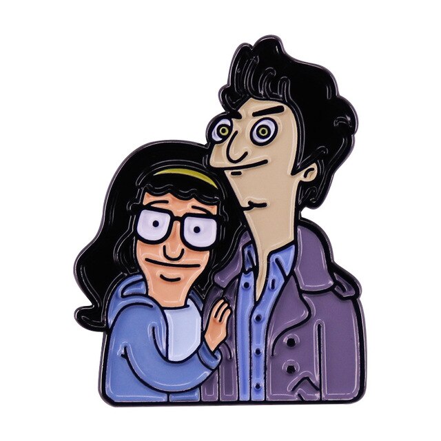 Bob's Burger Pins - Comedy Cartoon Couple Enamel Pin Backpack